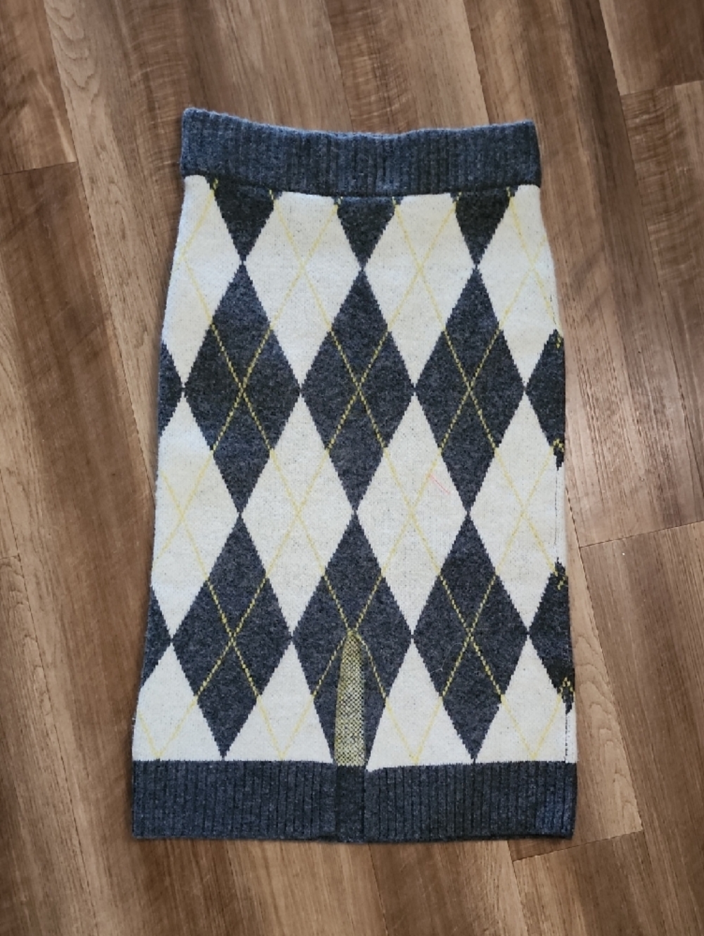 Pringle of Scotland x H&M Argyle Knit Pencil Skirt Preppy Midi Stretch - Picture 4 of 9